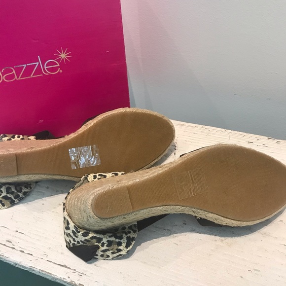 Brown Leopard Wrap Wedge Espadrille - Picture 4 of 5